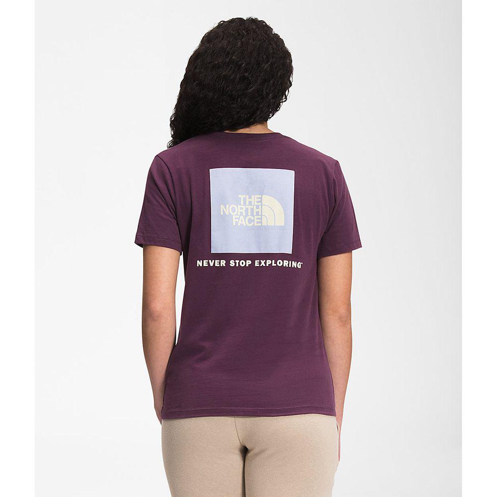 The North Face Κοντό Μανίκι Box Nse Γυναικεια T Shirt - Μπορντο / Μαυρα (DMIF74385)